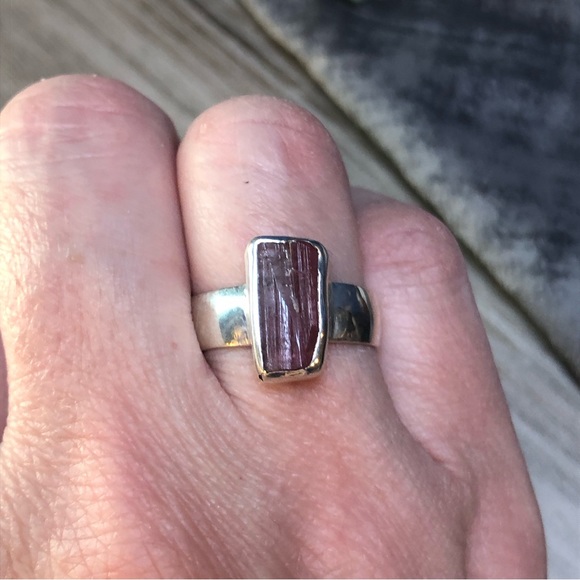 Raw Tourmaline Sterling Ring - Picture 10 of 11